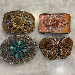 Handcrafted Beaded Belt Buckle Set
